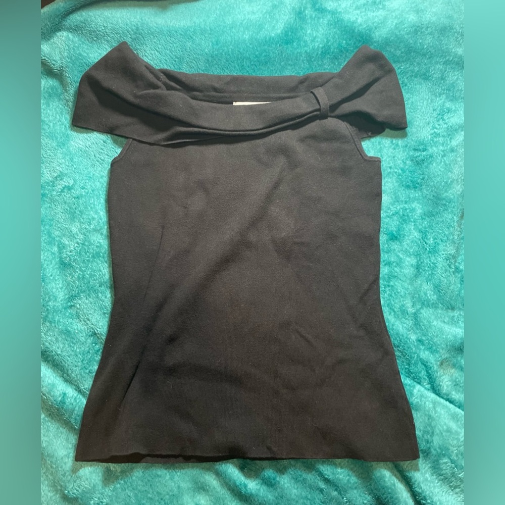 Off the shoulder black shirt. White House Black Market